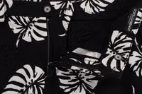 White Black Leaf Cotton Stretch Slim Pants 5