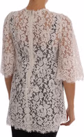 White Crystal Embellished Lace Blouse 3