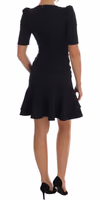 Black Blue Flare Mini Dress 3