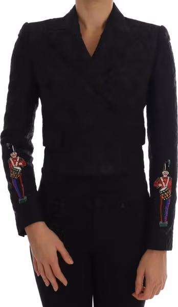 Black Brocade Blazer Jacket