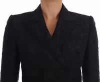 Black Brocade Blazer Jacket 4