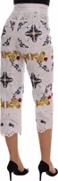 Mulicolor Majolica Cutout Capri Pants 3