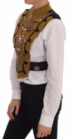 Yellow Crystal Cross Vest Jacket 2