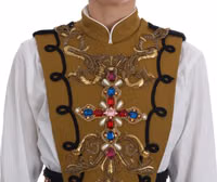 Yellow Crystal Cross Vest Jacket 4