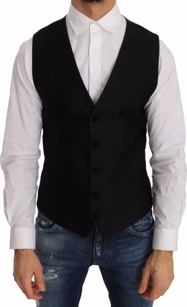 Black Polka Dot Pattern Vest