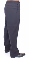 Black Wool Stretch Pleated Pants 4