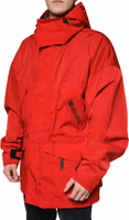 Red Nylon Hooded Men Full Zip Parka Jacket 2