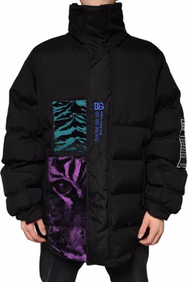 Black Nylon Puffer Men Full Zip Jacket