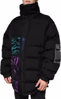 Black Nylon Puffer Men Full Zip Jacket 2