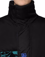 Black Nylon Puffer Men Full Zip Jacket 4