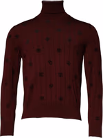 Maroon Monogram Turtleneck Pullover Sweater 1