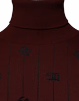 Maroon Monogram Turtleneck Pullover Sweater 2