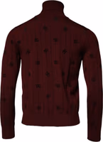 Maroon Monogram Turtleneck Pullover Sweater 4