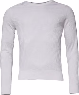 White Silk Crew Neck Men Pullover Sweater