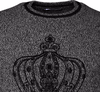 Gray Crown King Cashmere Pullover Sweater 2