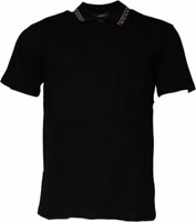 Black Viscose Collared Polo Short Sleeves T-shirt 1