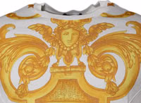 White Medusa Print Cotton Crew Neck T-shirt 2