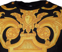 Black Medusa Print Cotton Crew Neck T-shirt 2