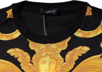 Black Medusa Print Cotton Crew Neck T-shirt 5