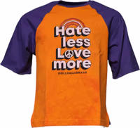 Orange Purple Graphic Print Short Sleeves T-shirt 1