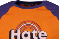 Orange Purple Graphic Print Short Sleeves T-shirt 2