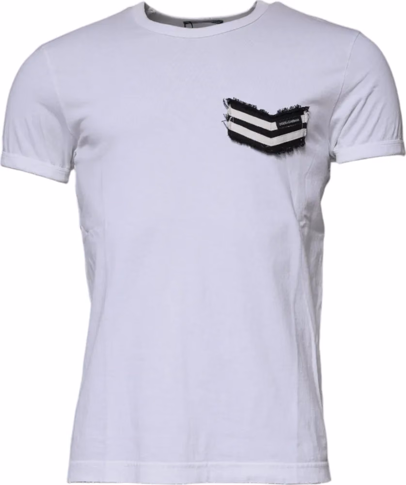 White Stripes Crew Neck Short Sleeves T-shirt