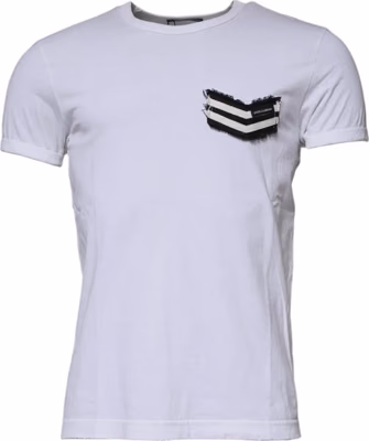 White Stripes Crew Neck Short Sleeves T-shirt