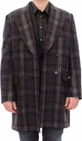 Gray Double Breasted Coat Jacket 1