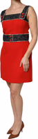 Red Wool Sleeveless A-line Flared Mini Dress 2