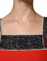 Red Wool Sleeveless A-line Flared Mini Dress 4