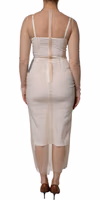 White Sheer Tulle Bustier Bodycon Midi Dress 3