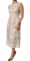White Cut Out Leather Sleeveless Midi Dress 2