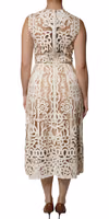 White Cut Out Leather Sleeveless Midi Dress 3