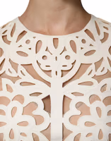 White Cut Out Leather Sleeveless Midi Dress 4