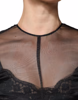 Black Tulle A-line Midi Cocktail Gown Dress 4