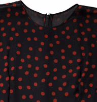 Black Red Polka Dot Silk Layered Midi Dress 5