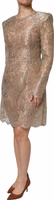 Gold Floral Lace A-line Sheath Mini Dress 2
