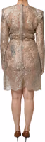 Gold Floral Lace A-line Sheath Mini Dress 3