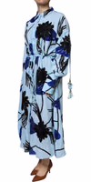 Light Blue Floral Embellished Shirt Maxi Dress 2