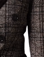 Brown Plaid Long Sleeve Cropped Coat Jacket 5