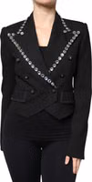 Black Crystal Double Breasted Blazer Jacket 1