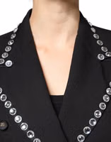 Black Crystal Double Breasted Blazer Jacket 4