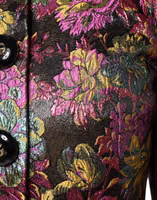 Multicolor Floral Jacquard Cropped Jacket 4
