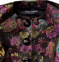 Multicolor Floral Jacquard Cropped Jacket 5