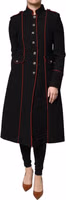 Black Single Breasted Trench Coat Jacket 1