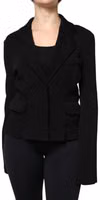 Black Viscose Single Breasted Blazer Jacket 1