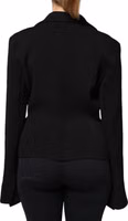 Black Viscose Single Breasted Blazer Jacket 3