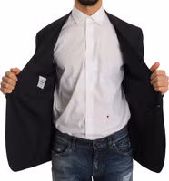 Gray Striped Wool Jacket Coat Slim Blazer 4