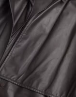 Black Leather Men Waterproof Trenchcoat Jacket 5