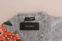 Silver Cardigan Floral Applique Sweater 2